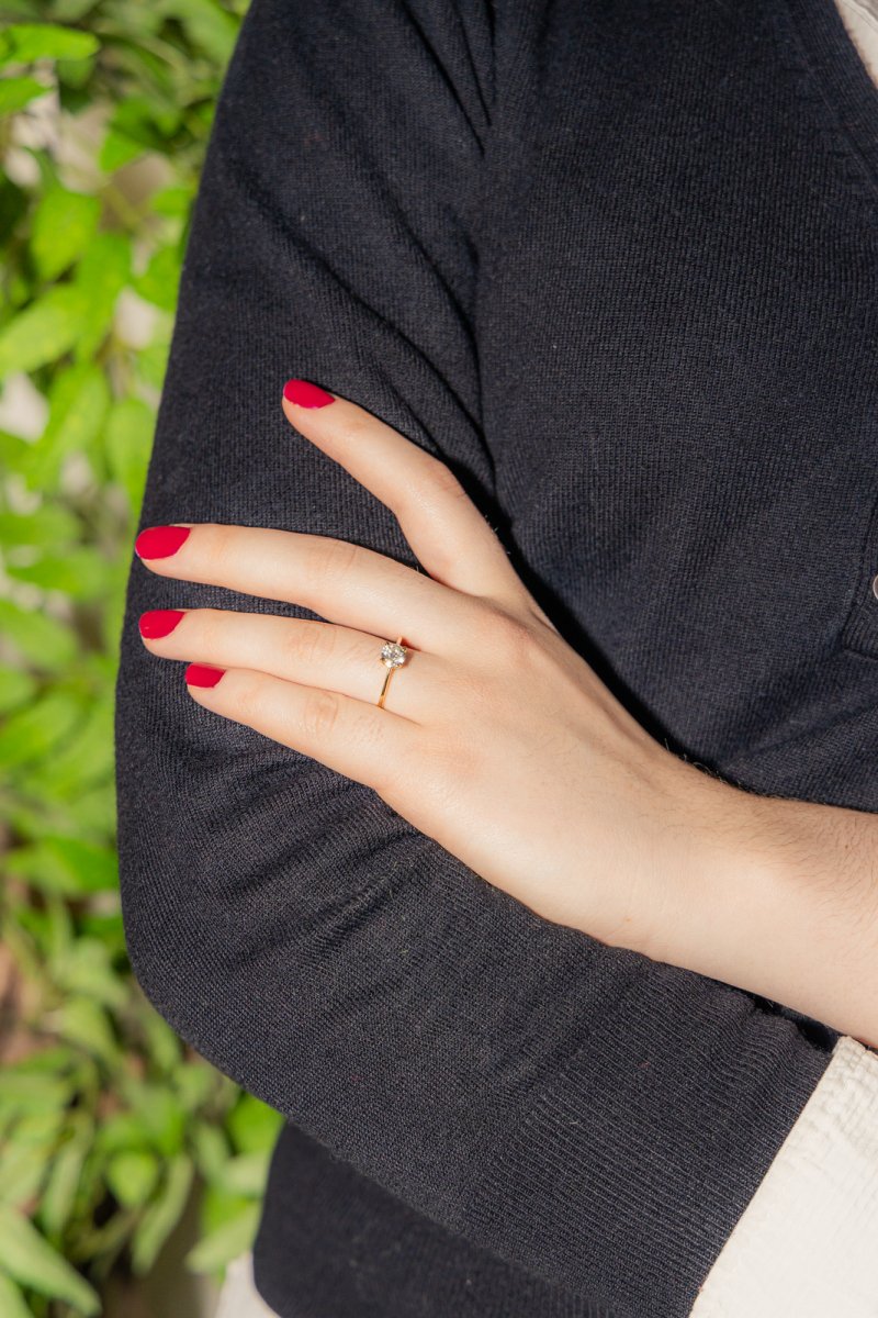 Bague Solitaire Or jaune Diamant - Castafiore