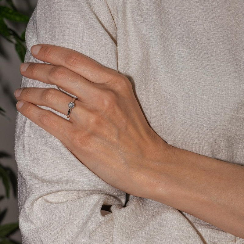 Bague Solitaire Or jaune Diamant - Castafiore