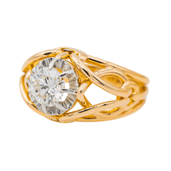 Bague Solitaire Or jaune Diamant - Castafiore