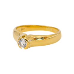 Bague Solitaire Or jaune Diamant - Castafiore