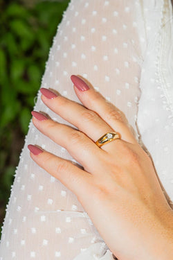 Bague Solitaire Or jaune Diamant - Castafiore