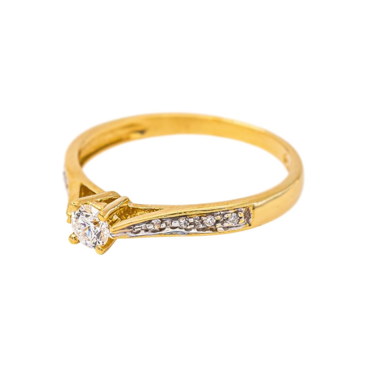 Bague Solitaire Or jaune Diamant - Castafiore