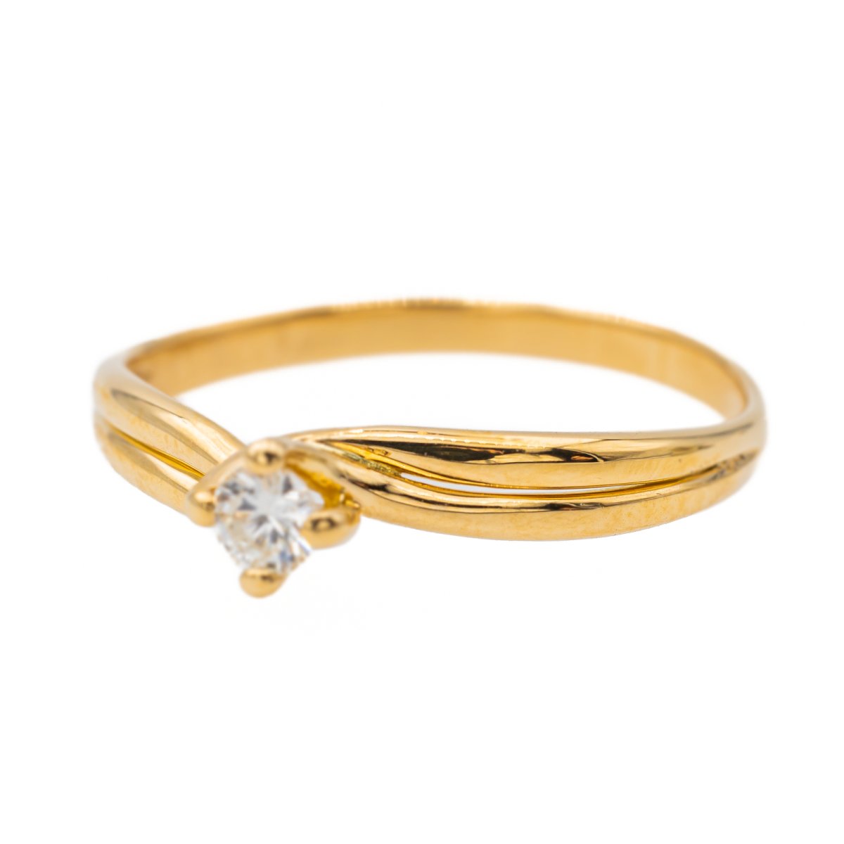 Bague Solitaire Or jaune Diamant - Castafiore