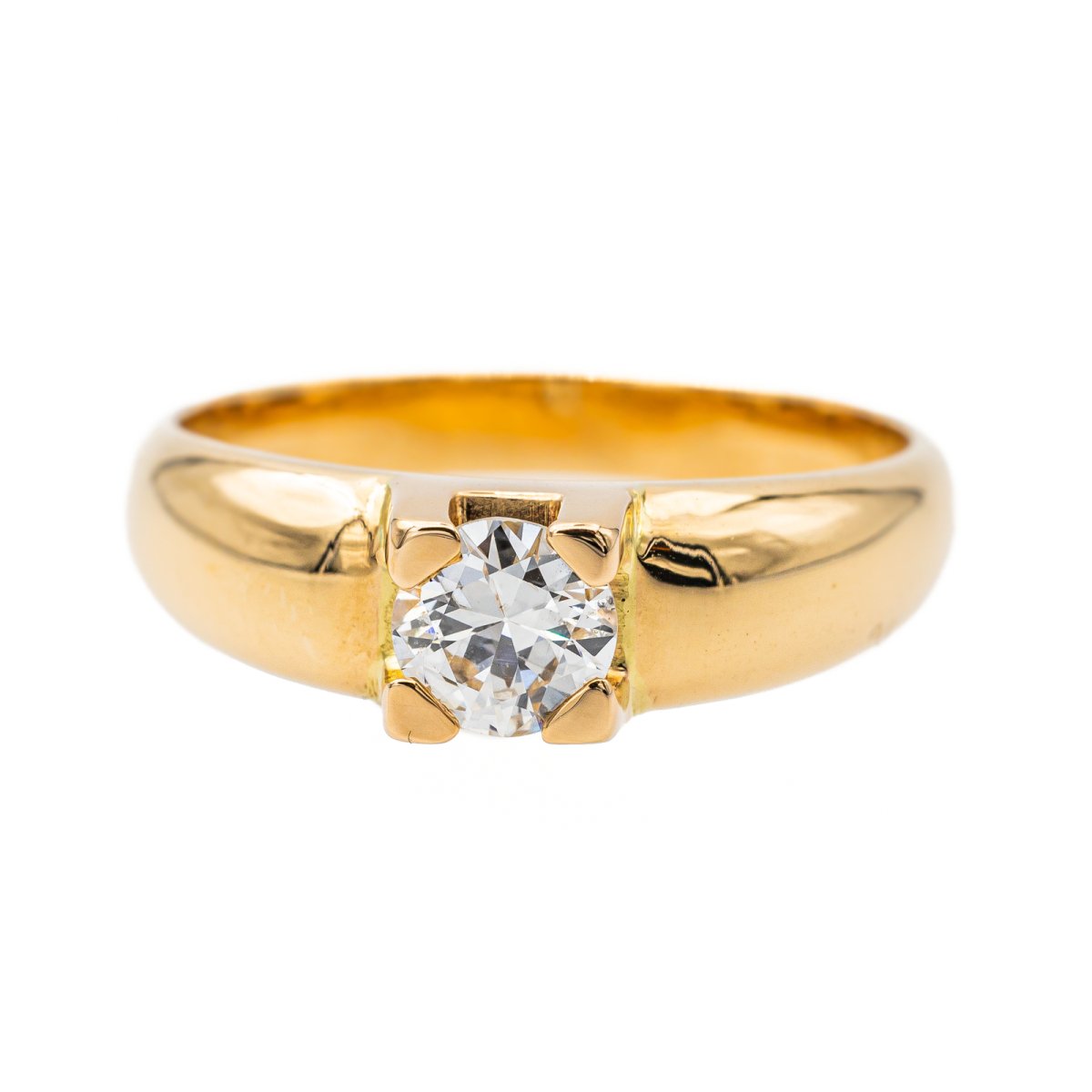 Bague Solitaire Or jaune Diamant - Castafiore