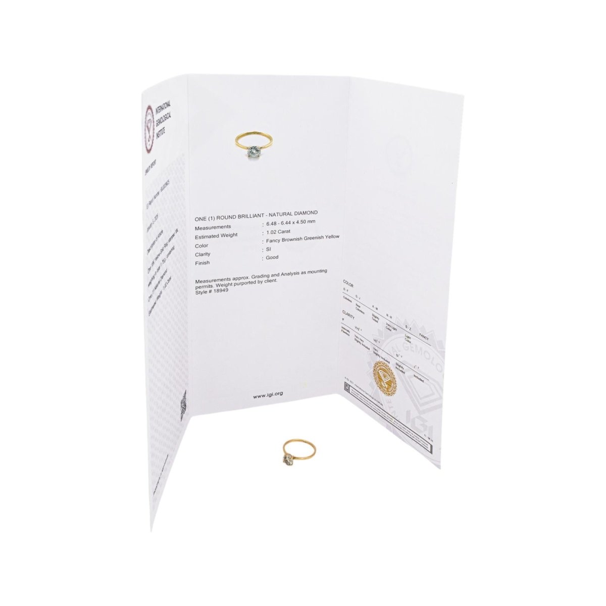 Bague Solitaire Or jaune Diamant brun - Castafiore
