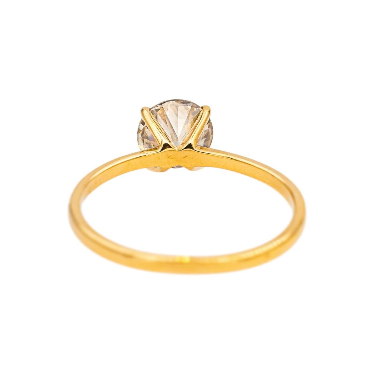 Bague Solitaire Or jaune Diamant brun - Castafiore