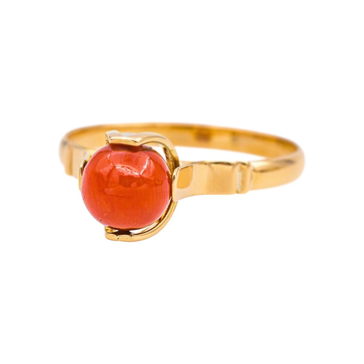 Bague Solitaire Or rose Corail - Castafiore
