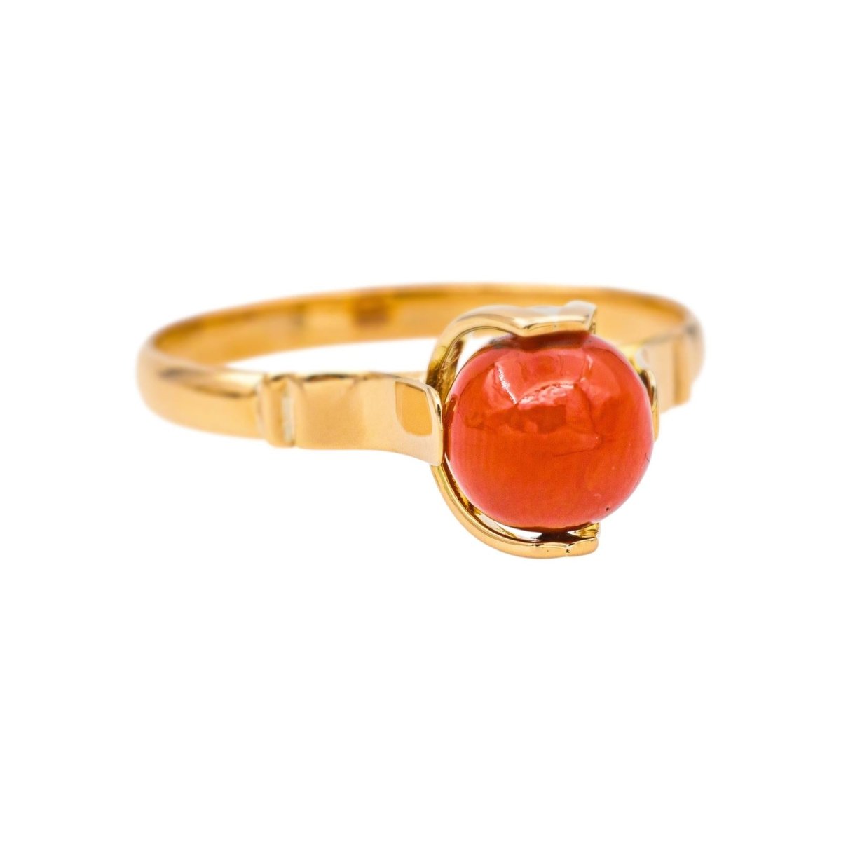 Bague Solitaire Or rose Corail - Castafiore