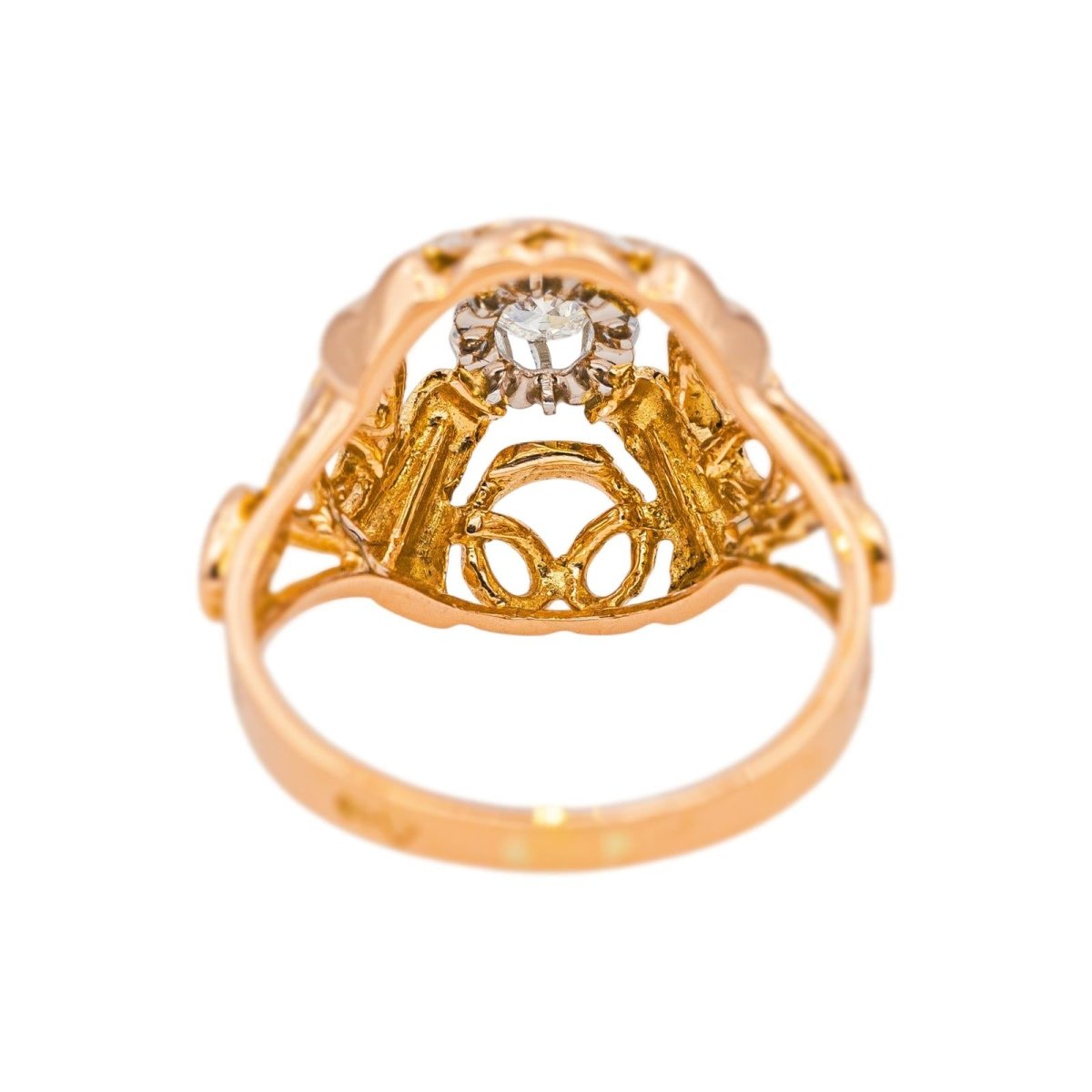 Bague Solitaire Or rose Diamant - Castafiore