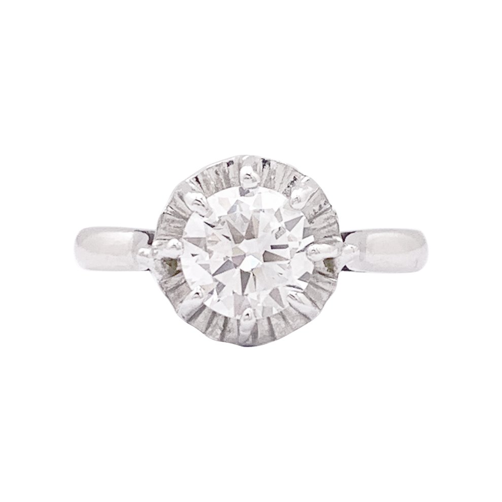 Bague solitaire platine et diamant - Castafiore