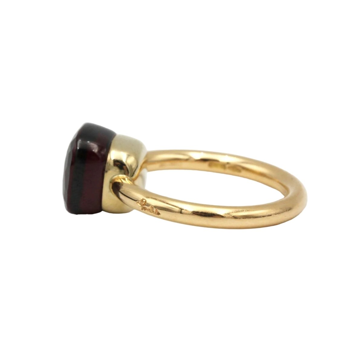 Bague Solitaire POMELLATO "Nudo Classic" en or jaune et grenat - Castafiore
