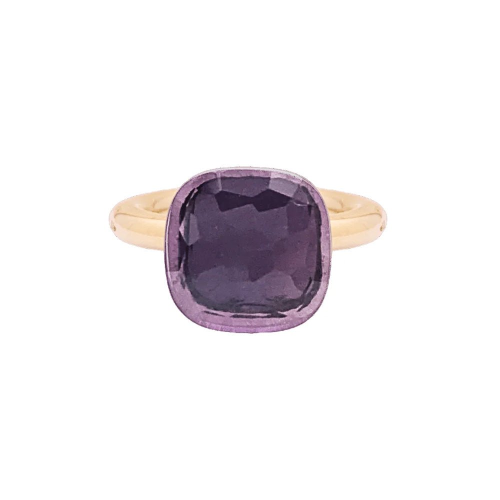 Bague Solitaire POMELLATO "Nudo Classic" en or rose et améthyste - Castafiore
