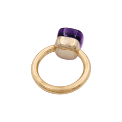Bague Solitaire POMELLATO "Nudo Classic" en or rose et améthyste - Castafiore