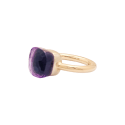 Bague Solitaire POMELLATO "Nudo Classic" en or rose et améthyste - Castafiore