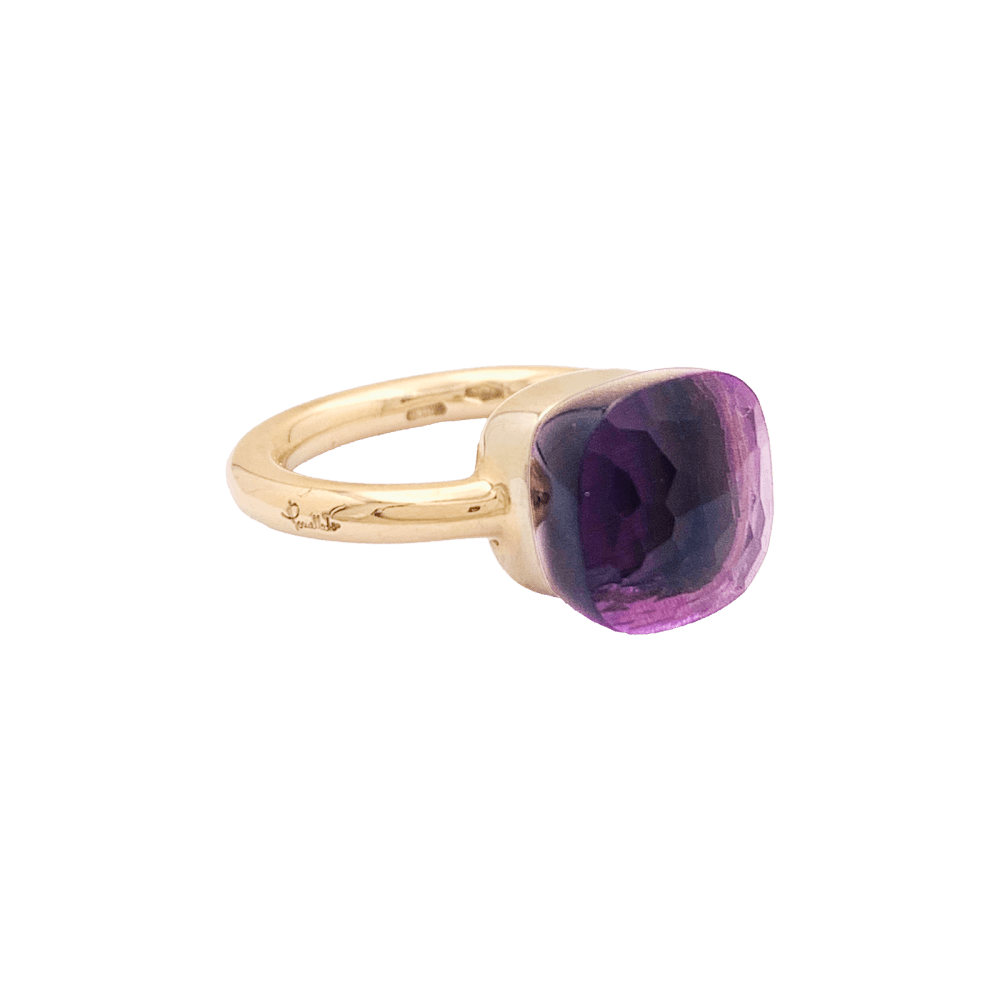 Bague Solitaire POMELLATO "Nudo Classic" en or rose et améthyste - Castafiore