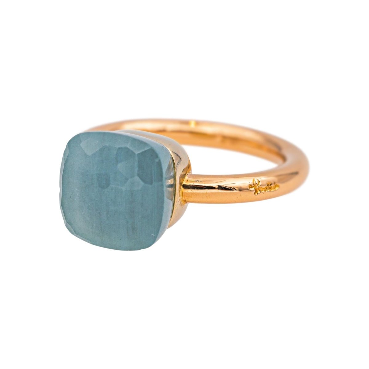 Bague Solitaire POMELLATO "Nudo Classic" en or rose et topaze - Castafiore