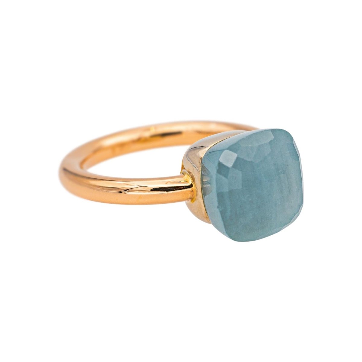 Bague Solitaire POMELLATO "Nudo Classic" en or rose et topaze - Castafiore