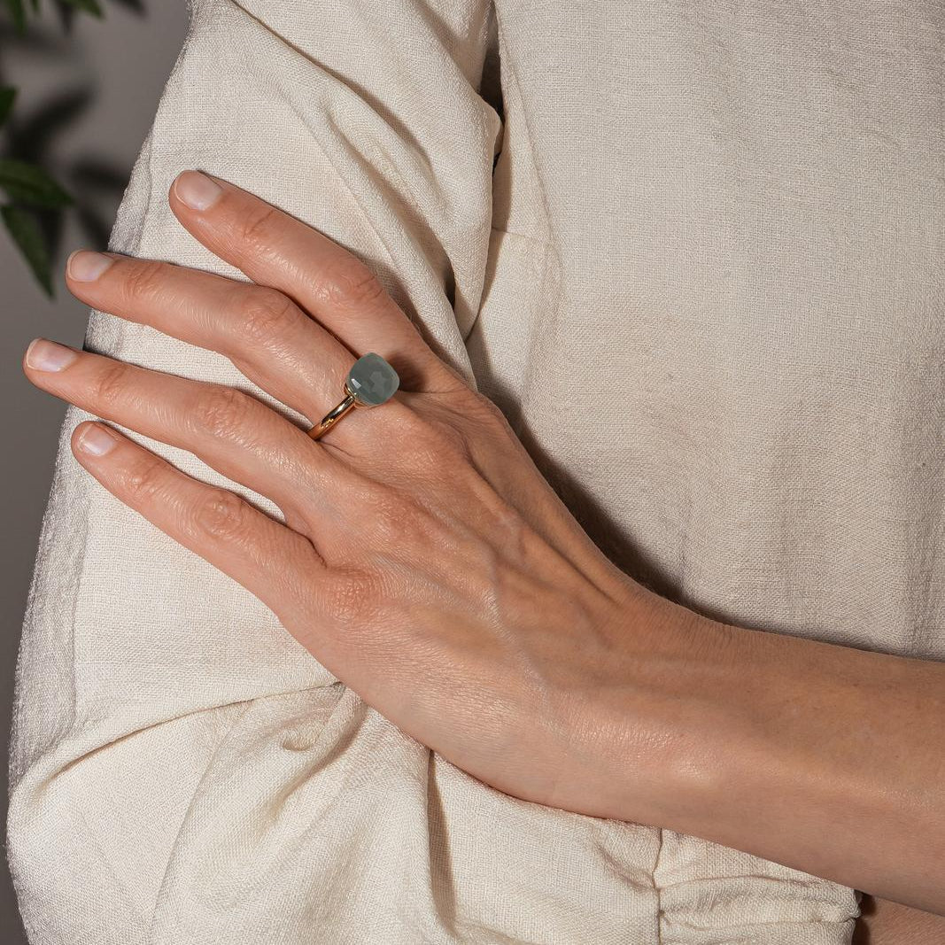 Bague Solitaire POMELLATO "Nudo Classic" en or rose et topaze - Castafiore