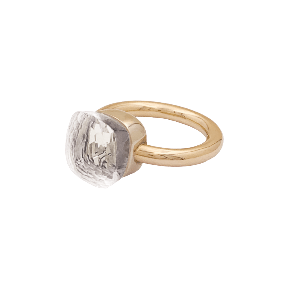 Bague Solitaire POMELLATO "Nudo Classic" en or rose et topaze - Castafiore