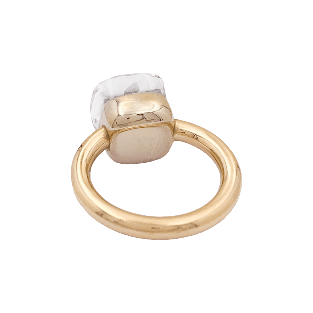 Bague Solitaire POMELLATO "Nudo Classic" en or rose et topaze - Castafiore