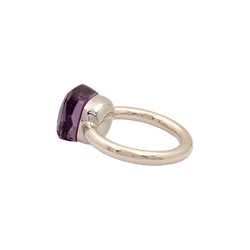 Bague Solitaire POMELLATO "Nudo Classic" en or rose, or blanc et améthyste - Castafiore