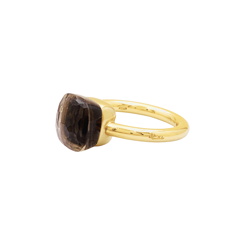 Ring Pomellato, "Nudo Classique", two golds and smoky quartz.