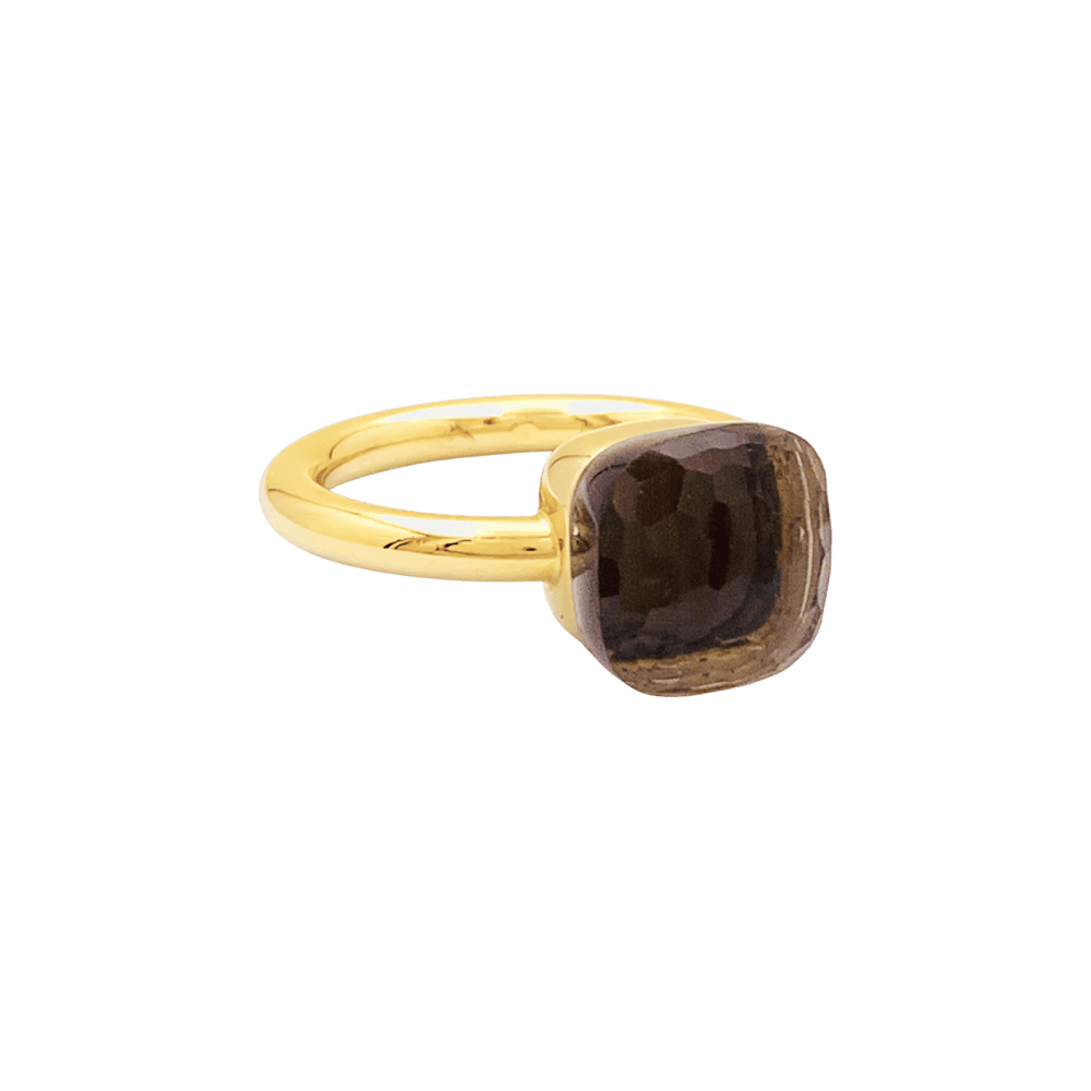 Ring Pomellato, "Nudo Classique", two golds and smoky quartz.