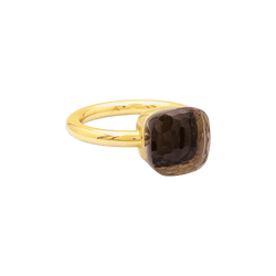 Ring Pomellato, "Nudo Classique", two golds and smoky quartz.