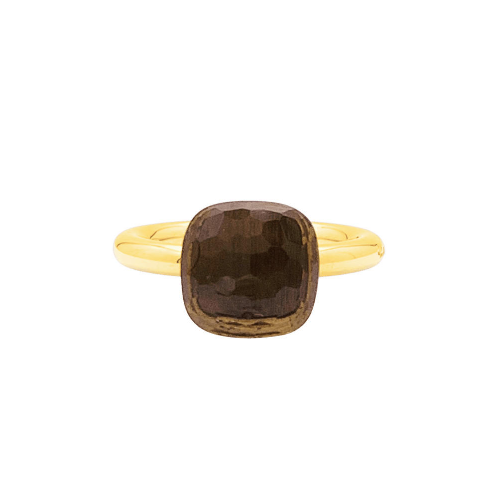 Ring Pomellato, "Nudo Classique", two golds and smoky quartz.