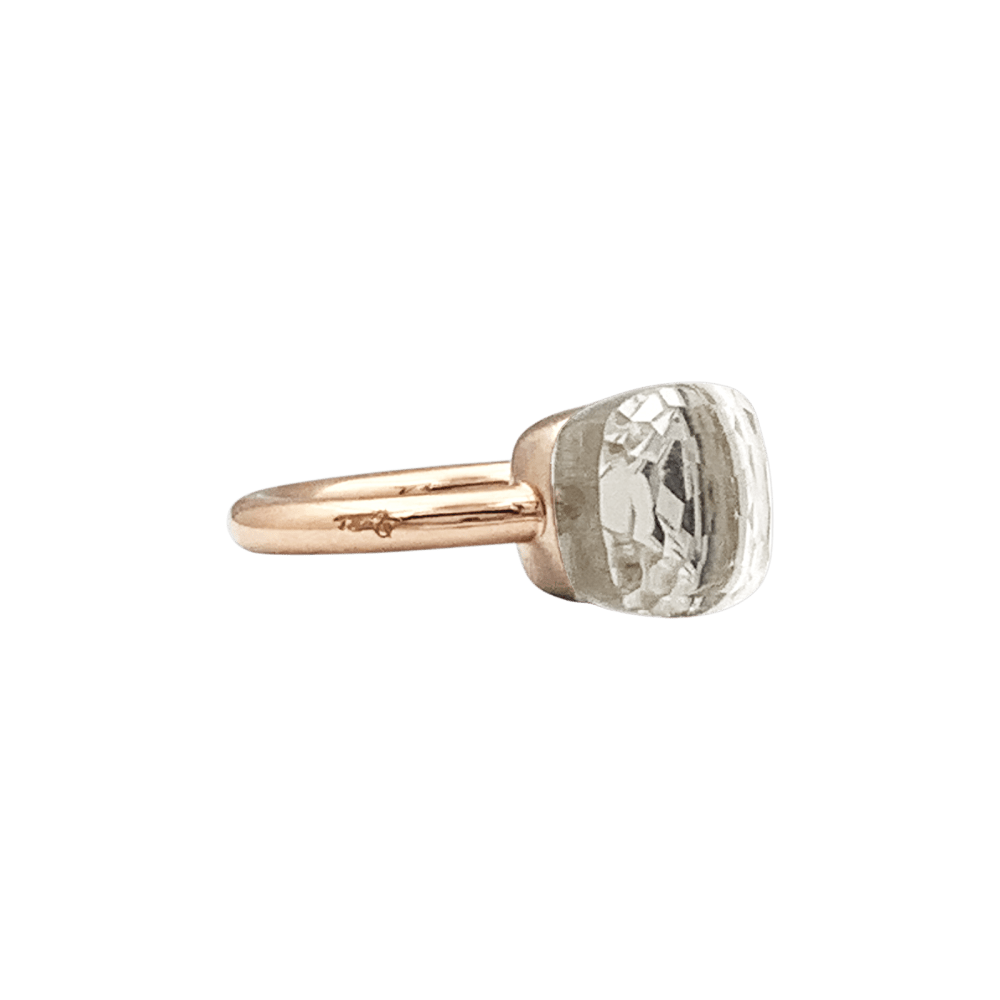 Ring Pomellato, "Nudo Classique", two golds and white topaz.
