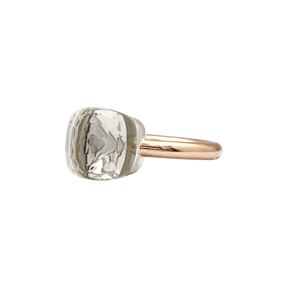 Ring Pomellato, "Nudo Classique", two golds and white topaz.
