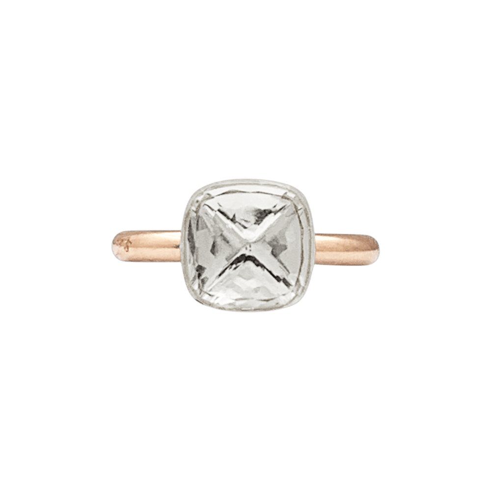 Ring Pomellato, "Nudo Classique", two golds and white topaz.