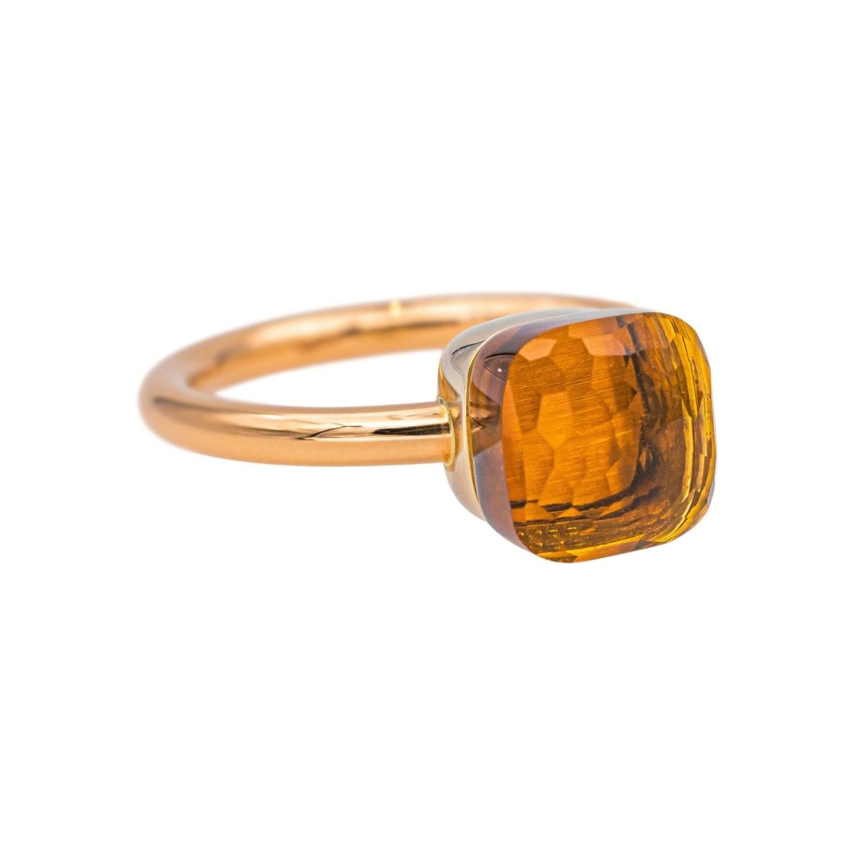 Bague Solitaire POMELLATO "Nudo" en or rose et citrine - Castafiore