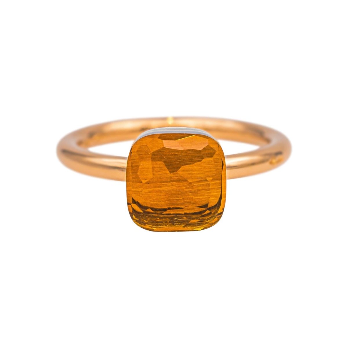 Bague Solitaire POMELLATO "Nudo" en or rose et citrine - Castafiore