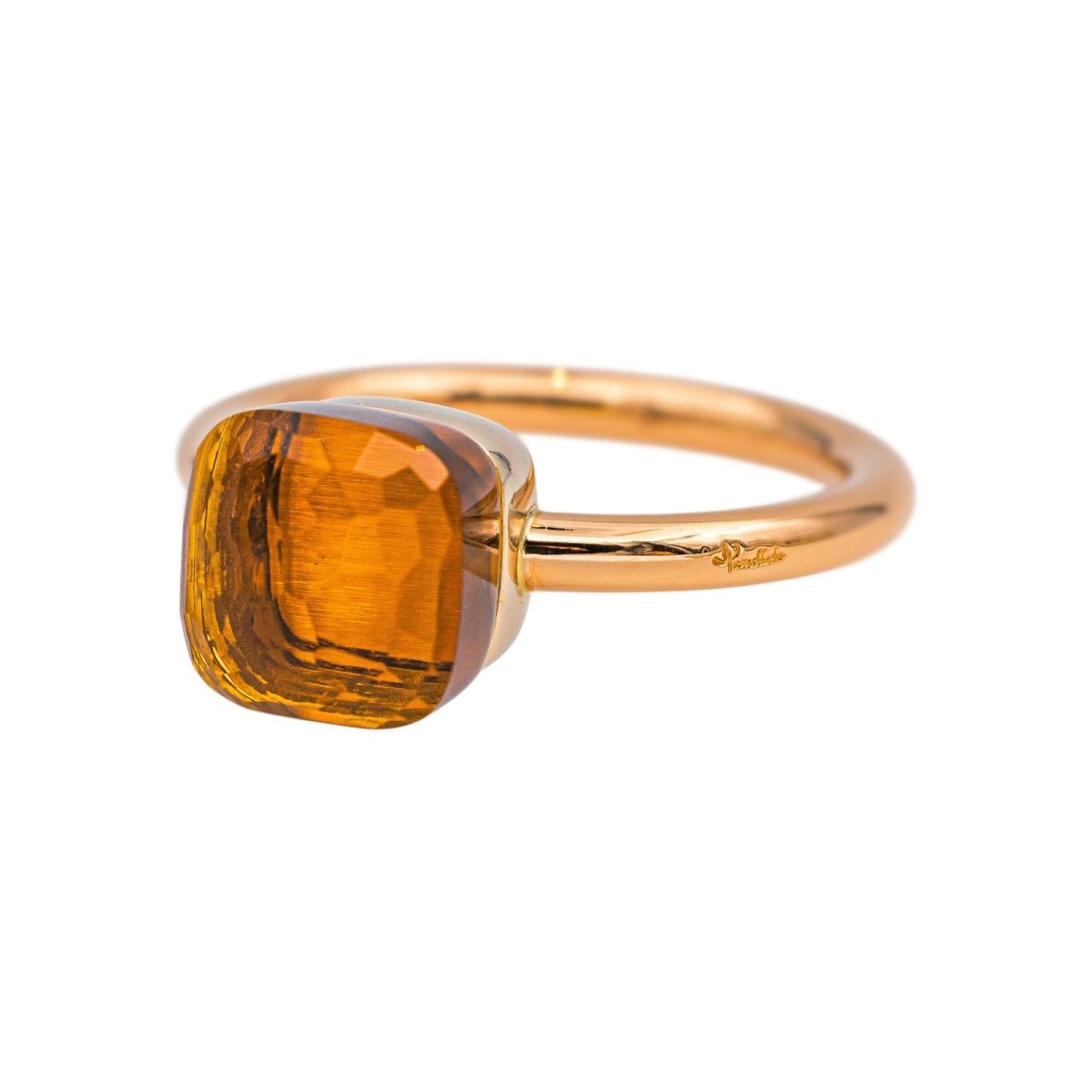 Bague Solitaire POMELLATO "Nudo" en or rose et citrine - Castafiore
