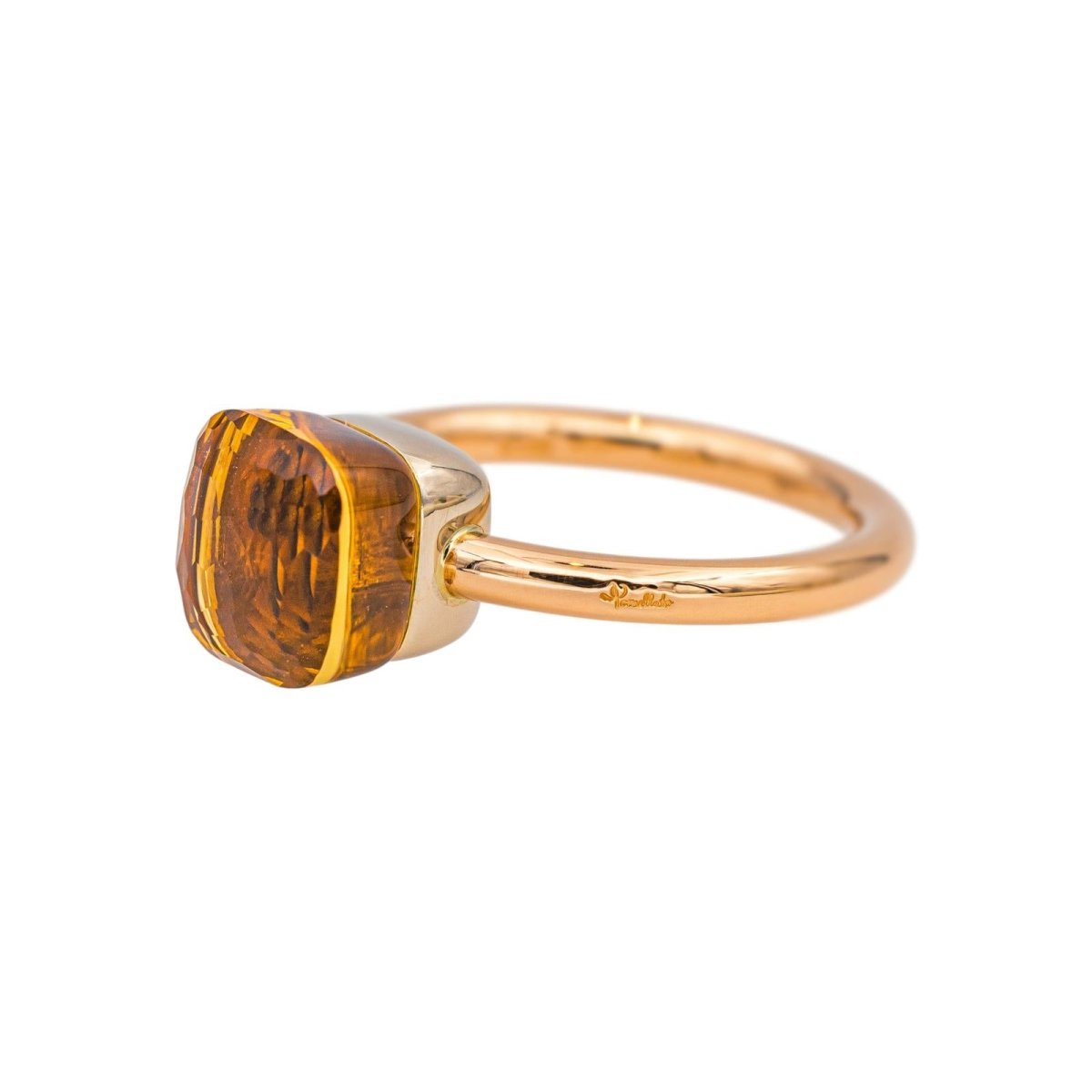 Bague Solitaire POMELLATO "Nudo" en or rose et citrine - Castafiore