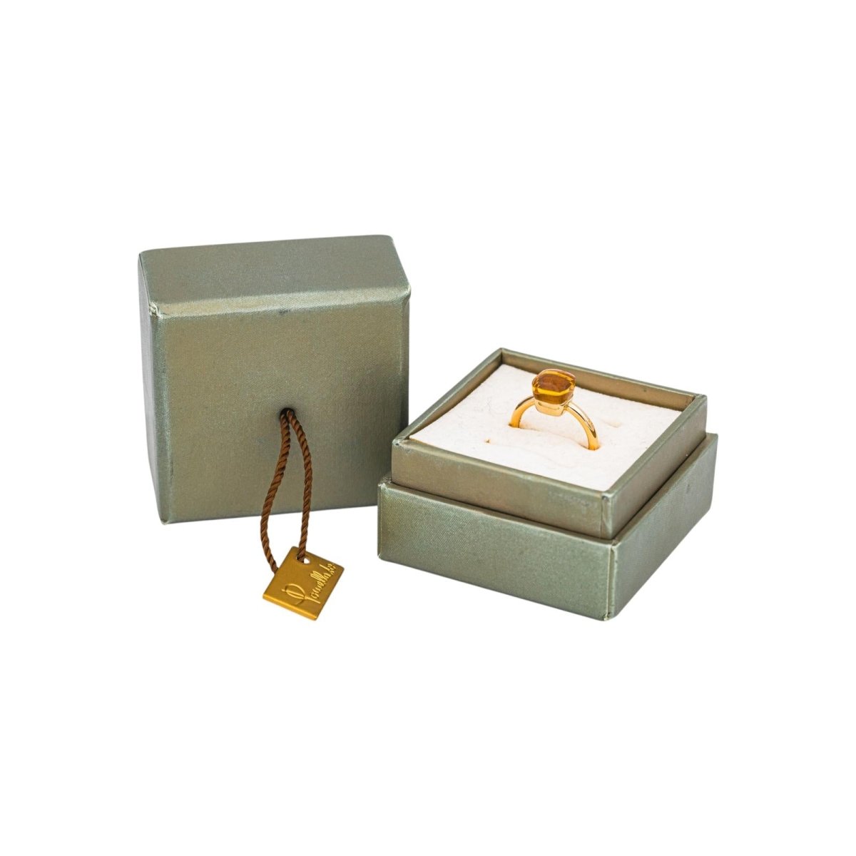 Bague Solitaire POMELLATO "Nudo" en or rose et citrine - Castafiore