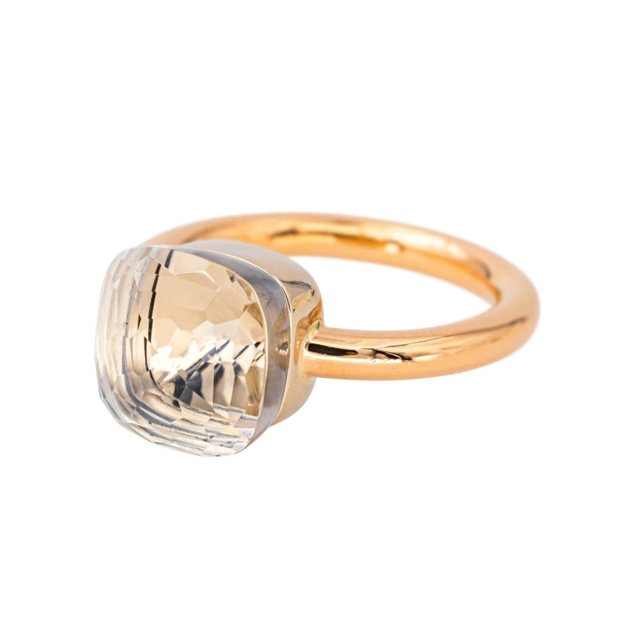 Bague Solitaire POMELLATO "Nudo" en or rose et topaze - Castafiore