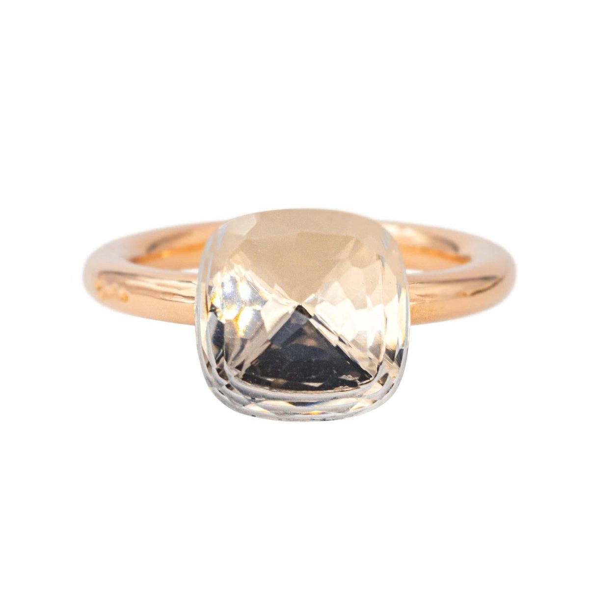 Bague Solitaire POMELLATO "Nudo" en or rose et topaze - Castafiore