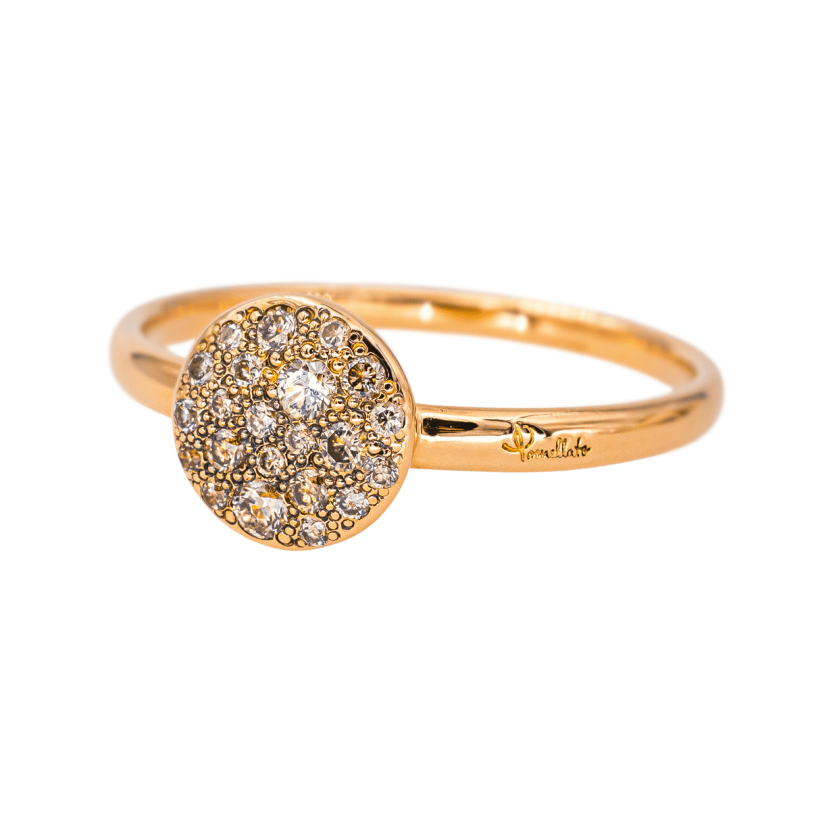 Bague Solitaire POMELLATO "Sabbia" en or rose et diamants - Castafiore