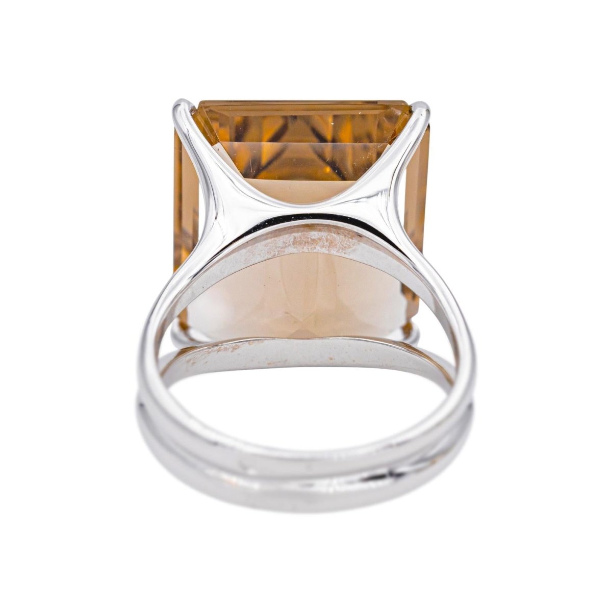 Bague Solitaire STERN en or blanc et quartz - Castafiore
