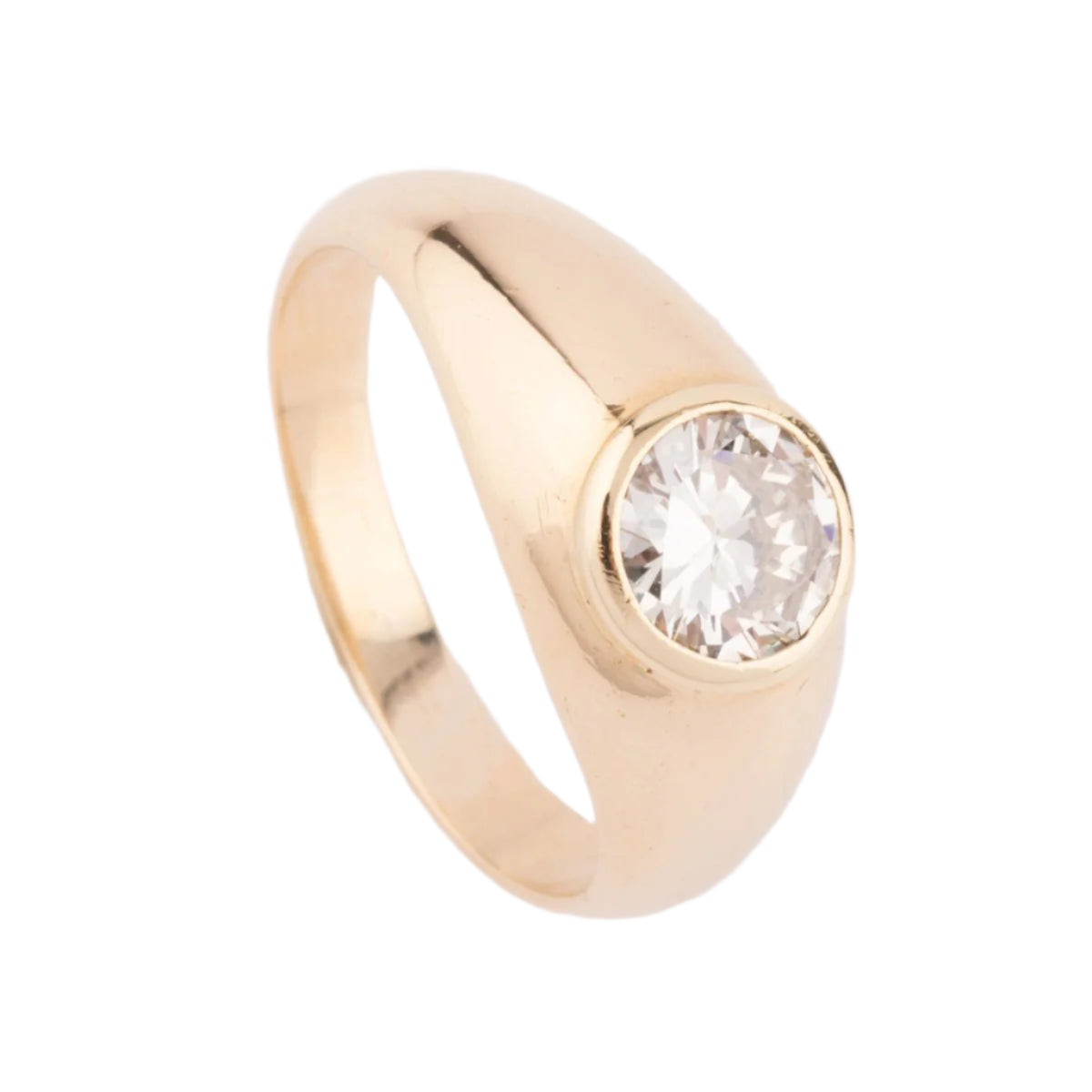 Bague solitaire sur or jaune diamant demi taille - Castafiore