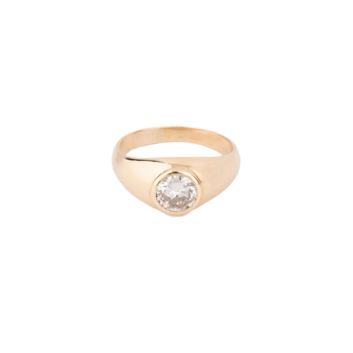Bague solitaire sur or jaune diamant demi taille - Castafiore