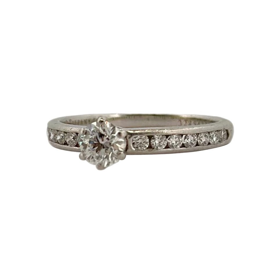 Bague Solitaire TIFFANY & CO. Setting en platine et diamants