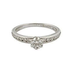 Bague Solitaire TIFFANY & CO. "Setting" en platine et diamants - Castafiore