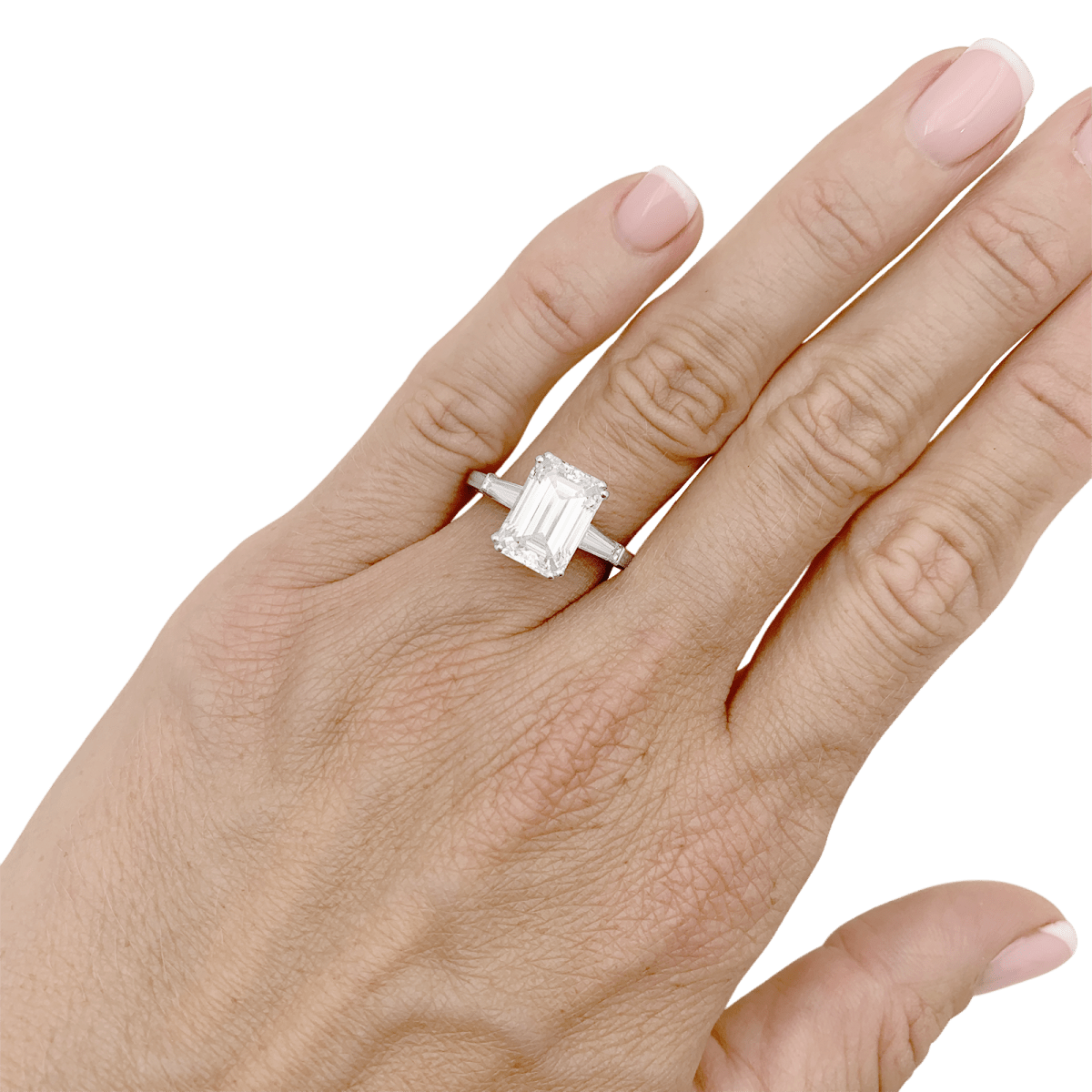 Bague Solitaire VAN CLEEF & ARPELS en or blanc, platine et diamants - Castafiore