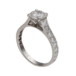 Bague Solitaire VAN CLEEF & ARPELS en platine et diamant - Castafiore