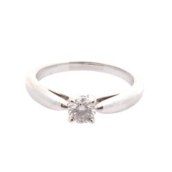Bague Solitaire VAN CLEEF & ARPELS en platine et diamants - Castafiore