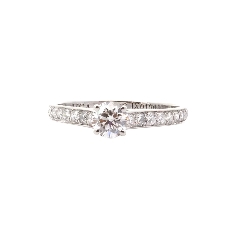 Bague Solitaire VAN CLEEF & ARPELS en platine et diamants - Castafiore