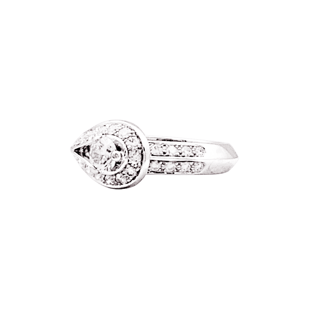 Bague Solitaire VAN CLEEF & ARPELS "Solitaire Couture" en platine et diamants - Castafiore